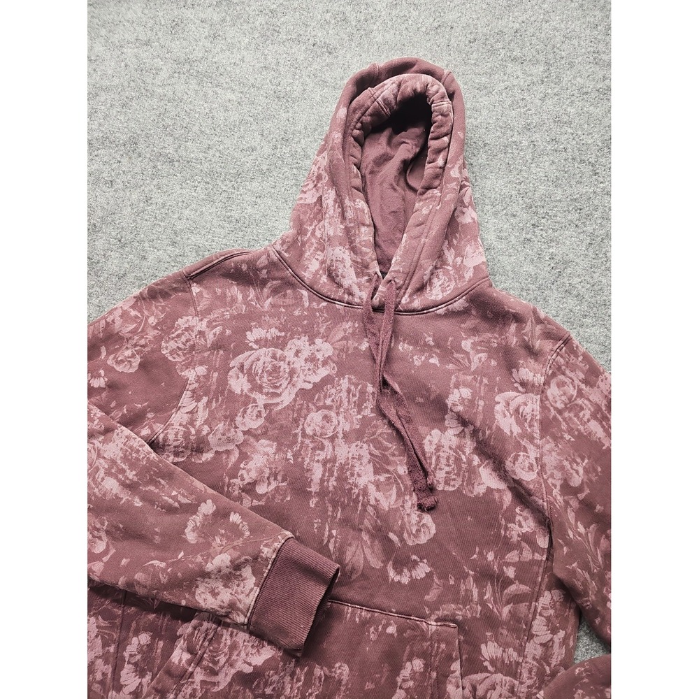 VRST Men's "Size Small" Classic Fleece Hoodie In Monochromatic Floral Violet